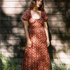 Christy Dawn Brynne Dress Antique Lotus Red Size Large Petite